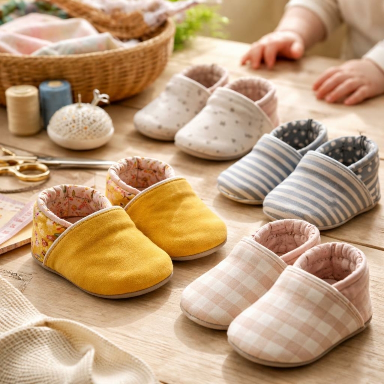 Chaussons réversibles pour bébé (3–9 mois) — confort, style et tuto DIY